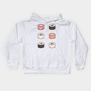 Kawaii Sushi Roll Pattern Kids Hoodie